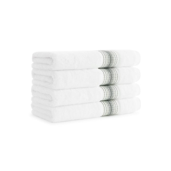 Monarch Brands Turkish Hand Towels, 18in x 32in, Striped , Sage Green, 4PK PNP-HT-STT-1832-5-4-SGE - main